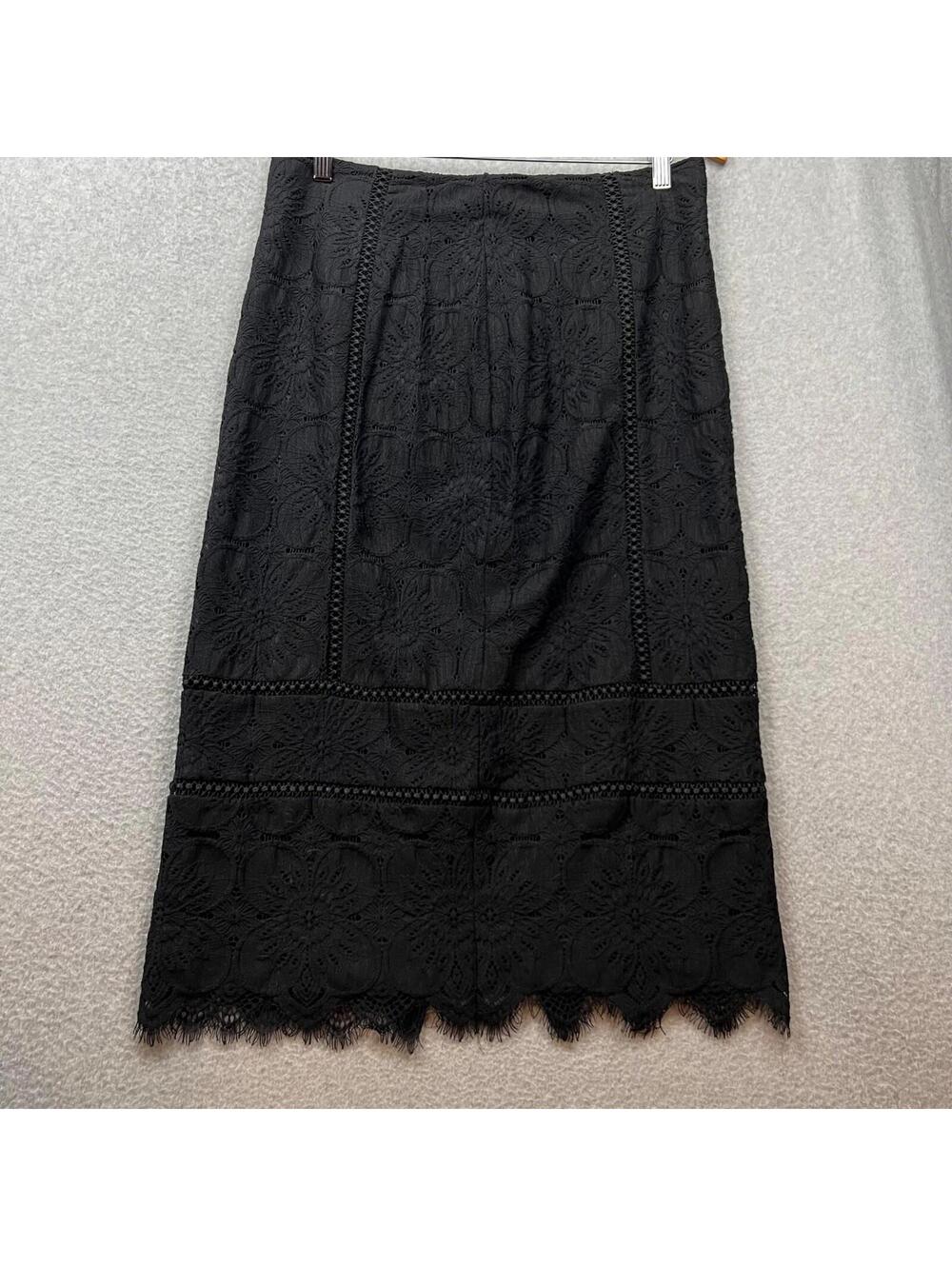 Banana Republic Floral Lace Pencil Skirt Womens 10 Knee Length Cottagecore